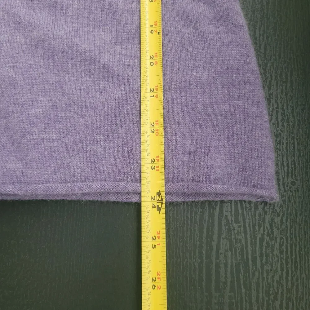 NWT J Crew 100% Cashmere Relaxed Shirt Sweater Size S Purple Preppy Office Twee
